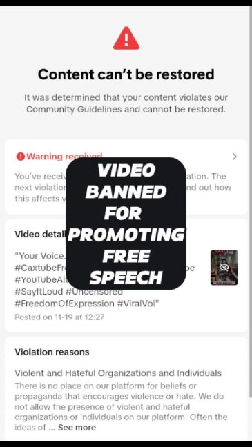 TikTok Labels CaxTube as Violent and Extremism